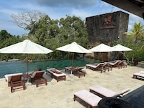 Pool by the restaurant