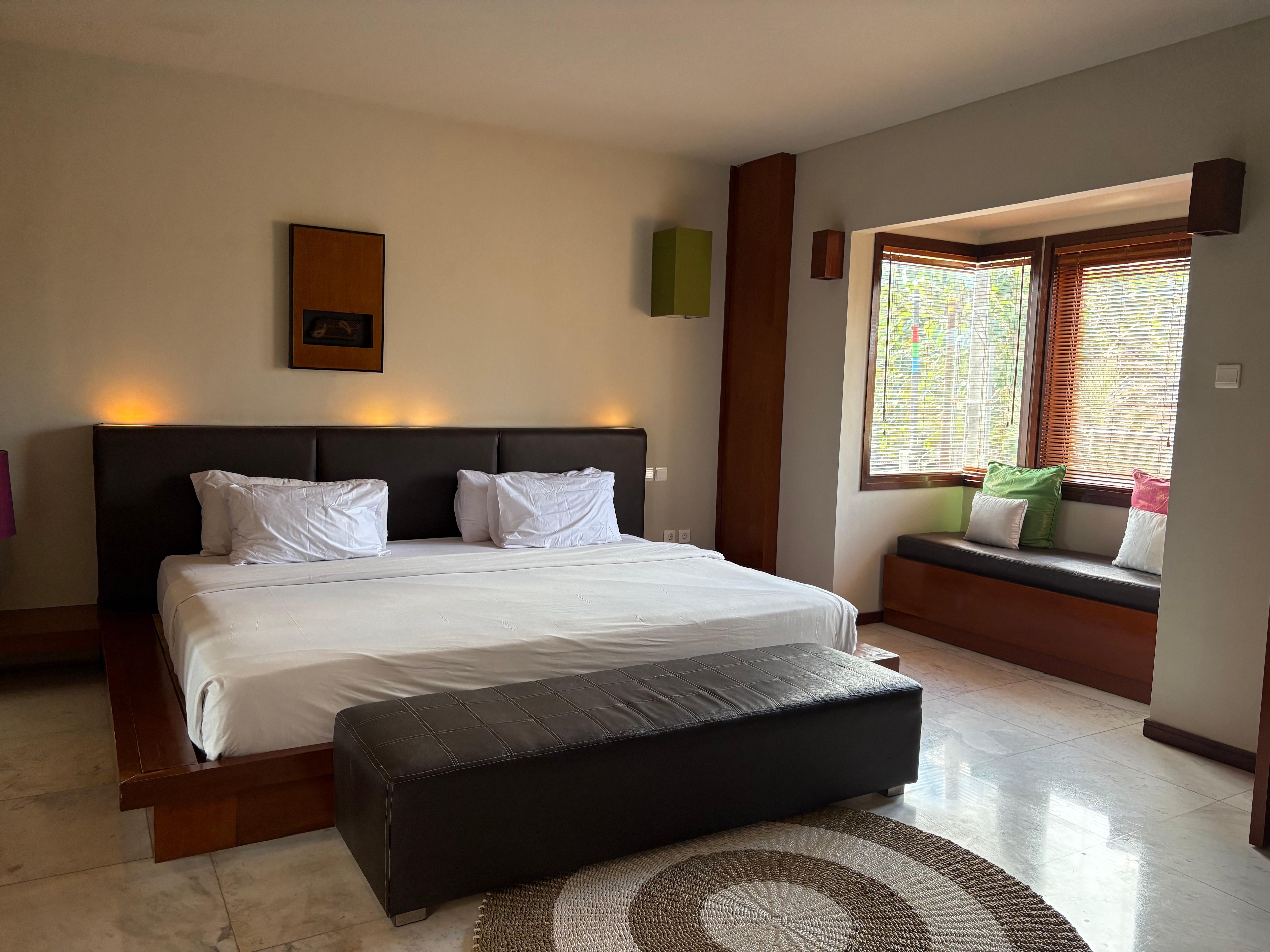 massive bedroom with reading nook