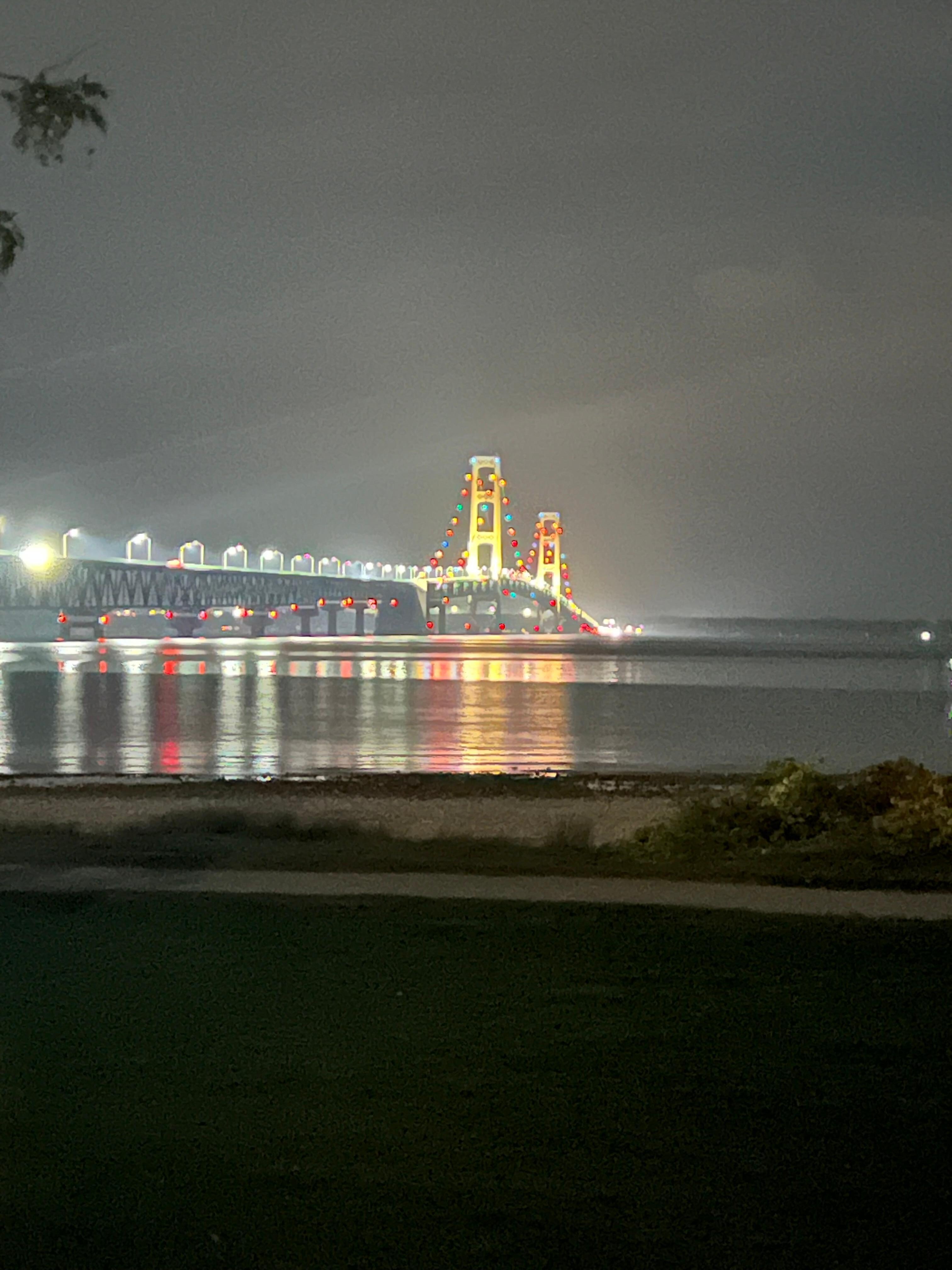 Bridge all lite up in the early morning Oct 2025 