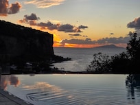 View of pool sunset