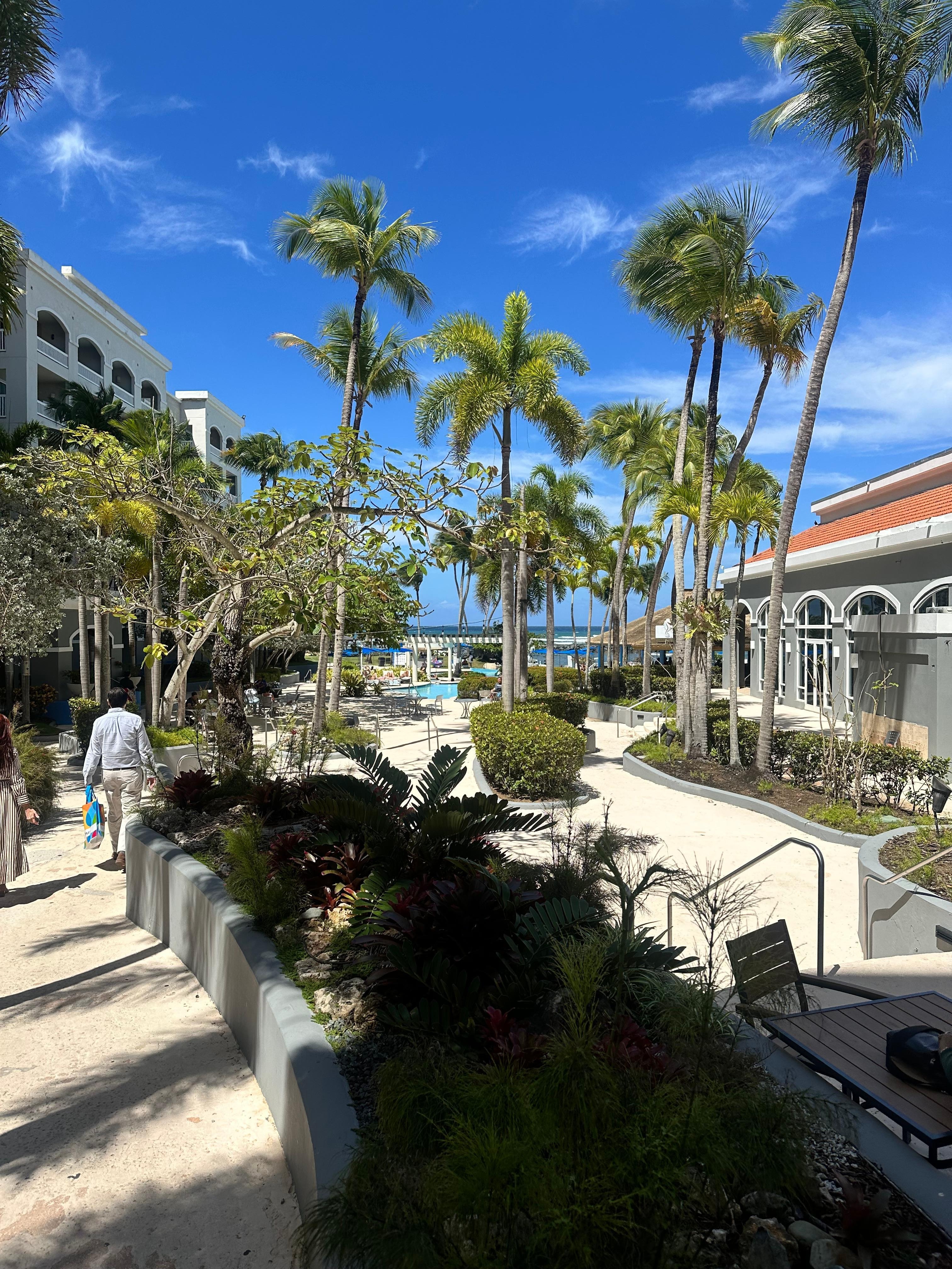 Walking out to the courtyard & pool area.
