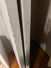 Closet door fell off track on my foot