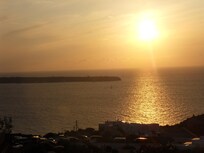 coucher de soleil vu du balcon
