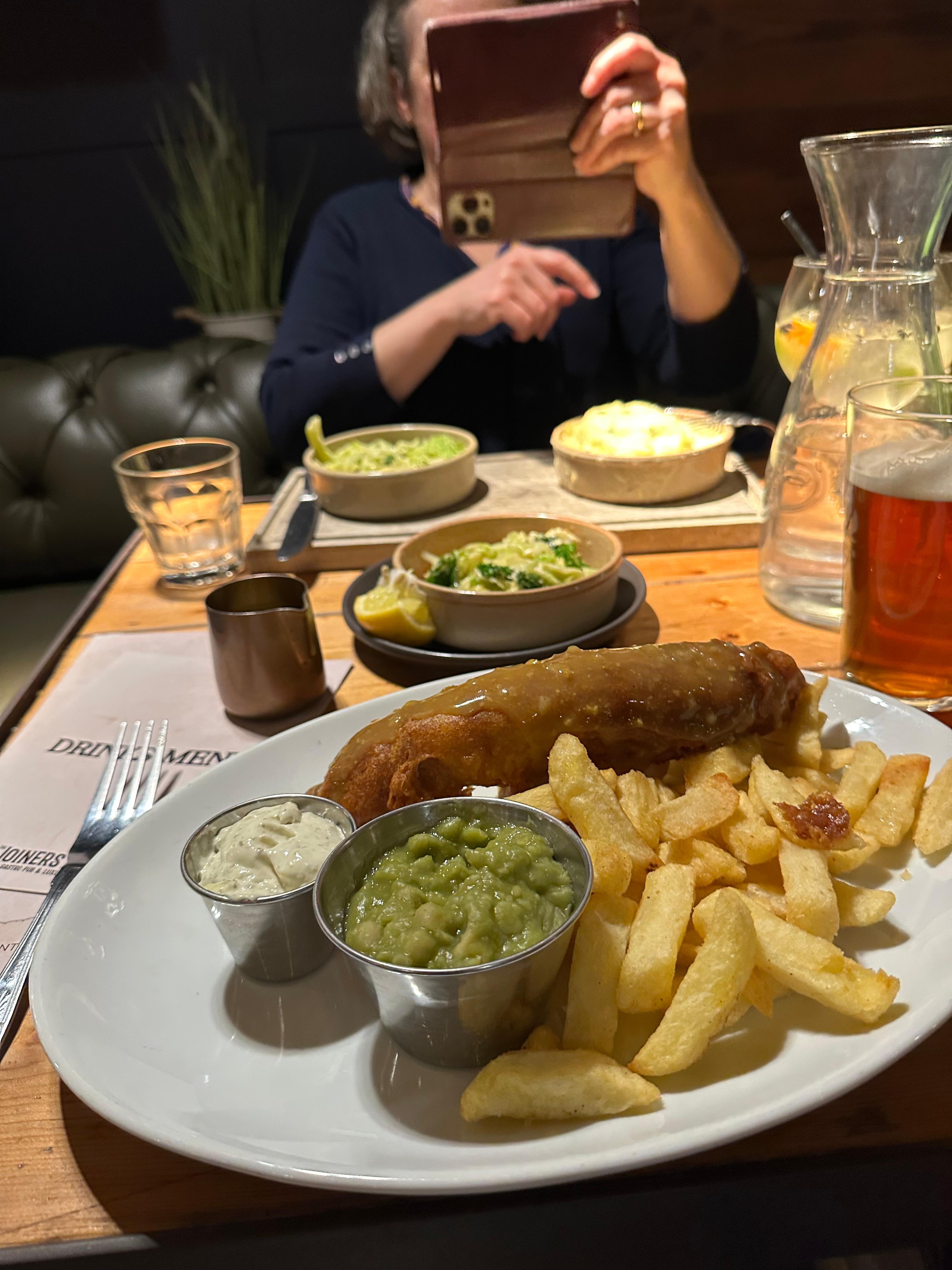 Enormous Bratwurst and chips!