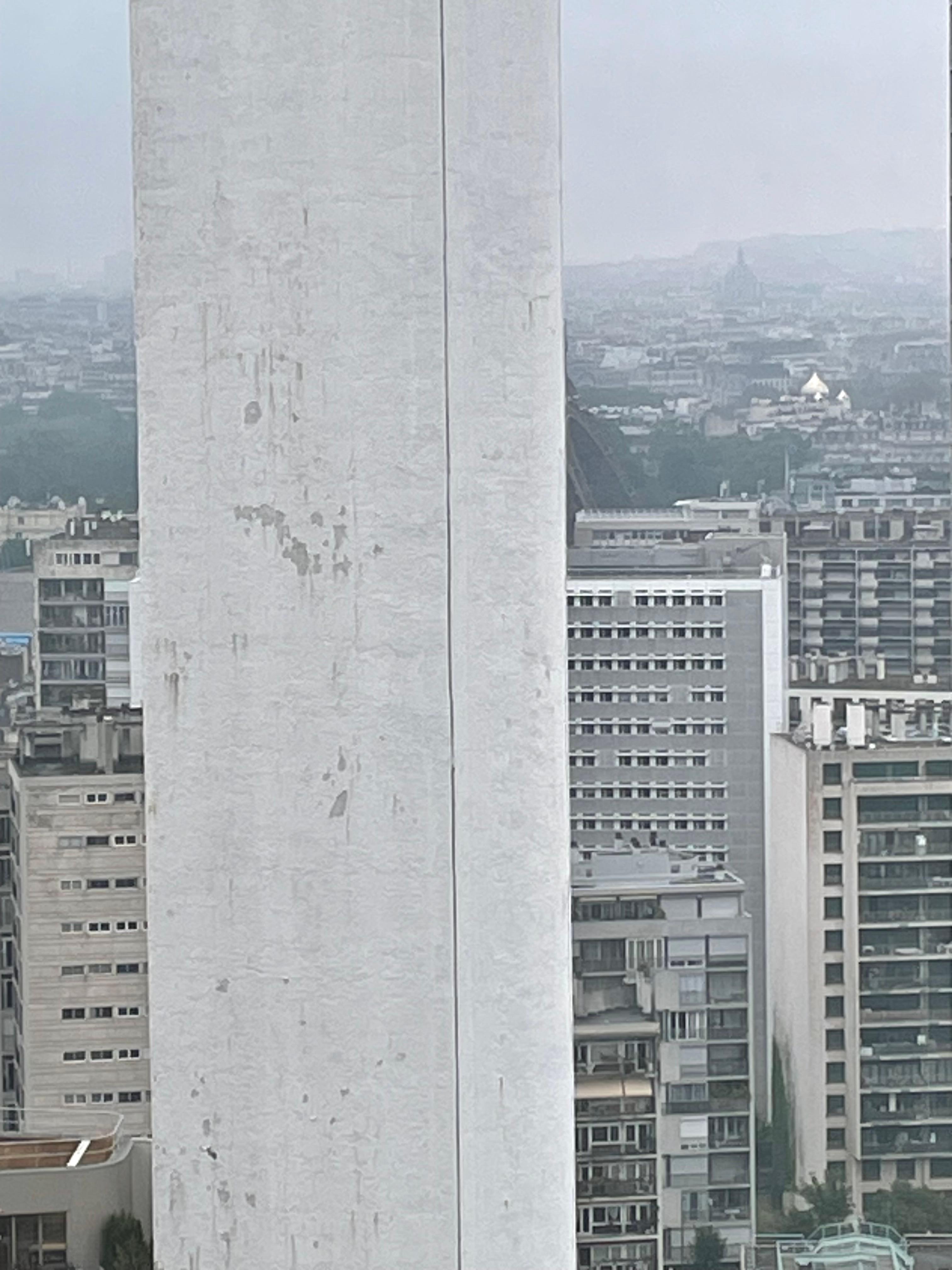 Believe it or not, behind that white building is the Eiffel Tower