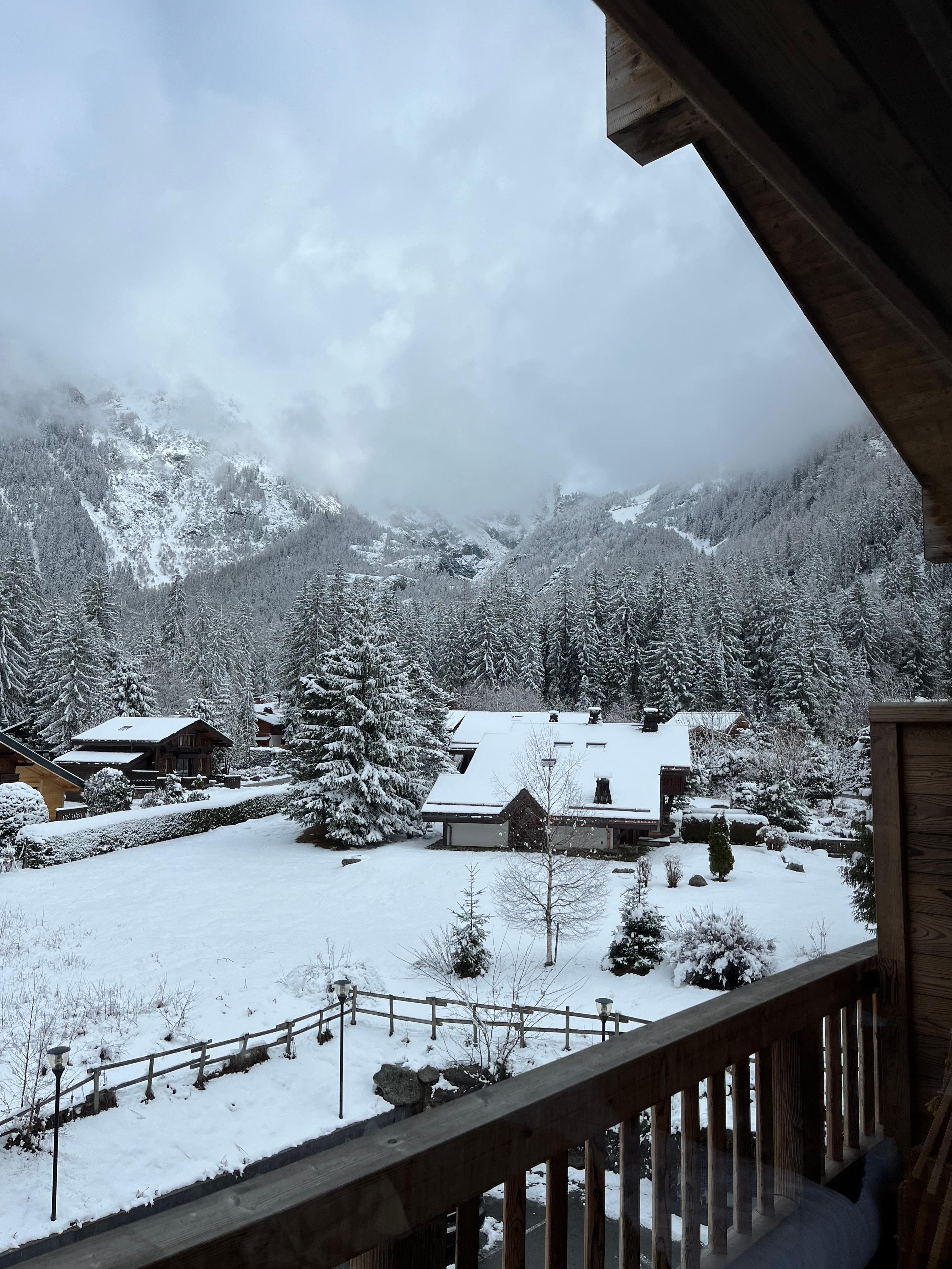 View from balcony after snow