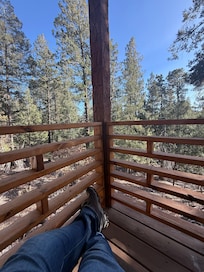 Relaxing and listening to the wind in the trees.