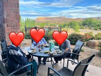 Ate outside on the patio for breakfast. Beautiful view.