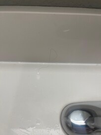 Black on sink counter