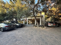 Out front; parking, porch
