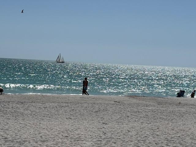 Beach and sailboat