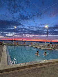 pool sunset