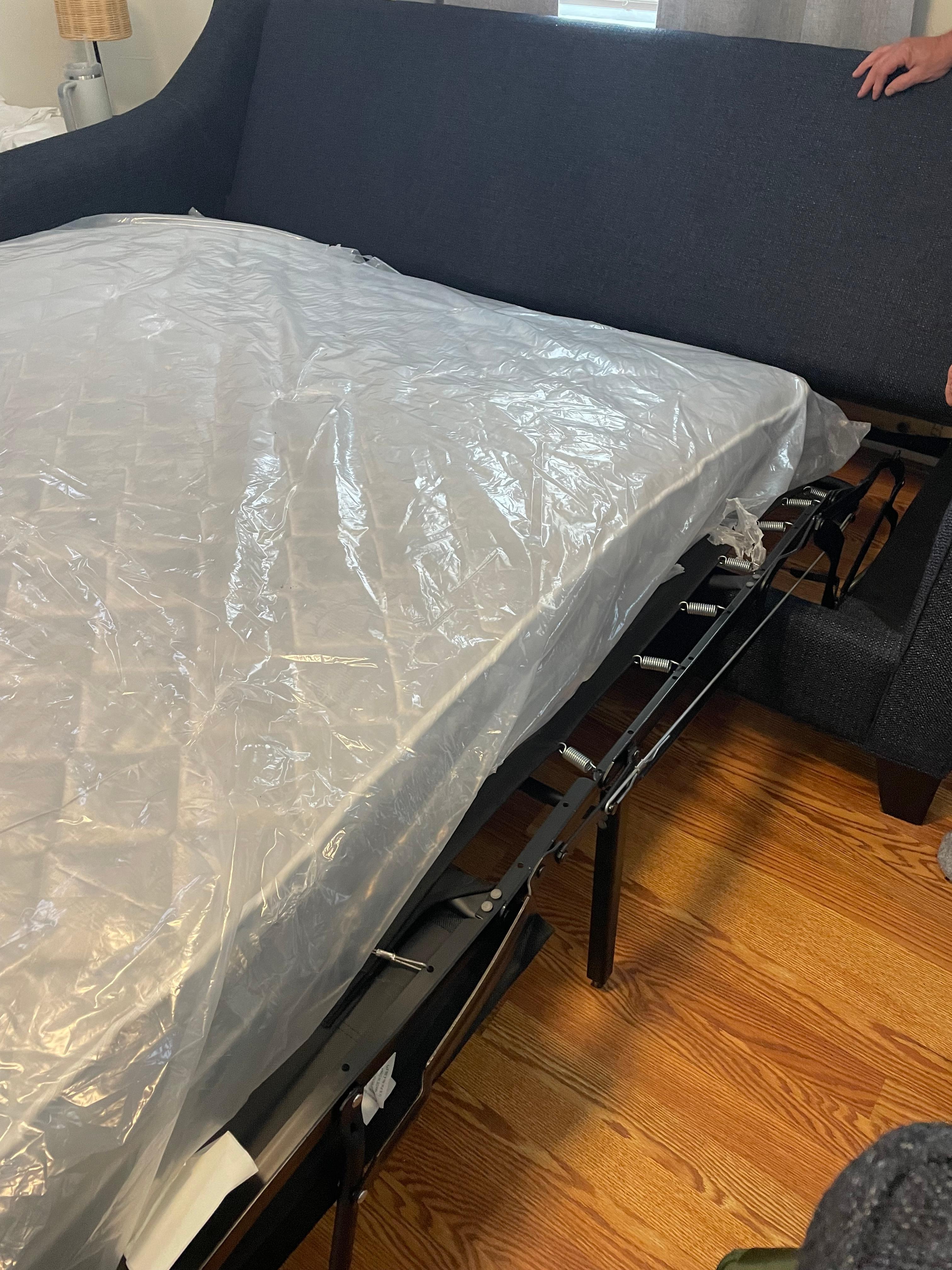 Sofa bed broken, top would not lock in so it kept falling down.