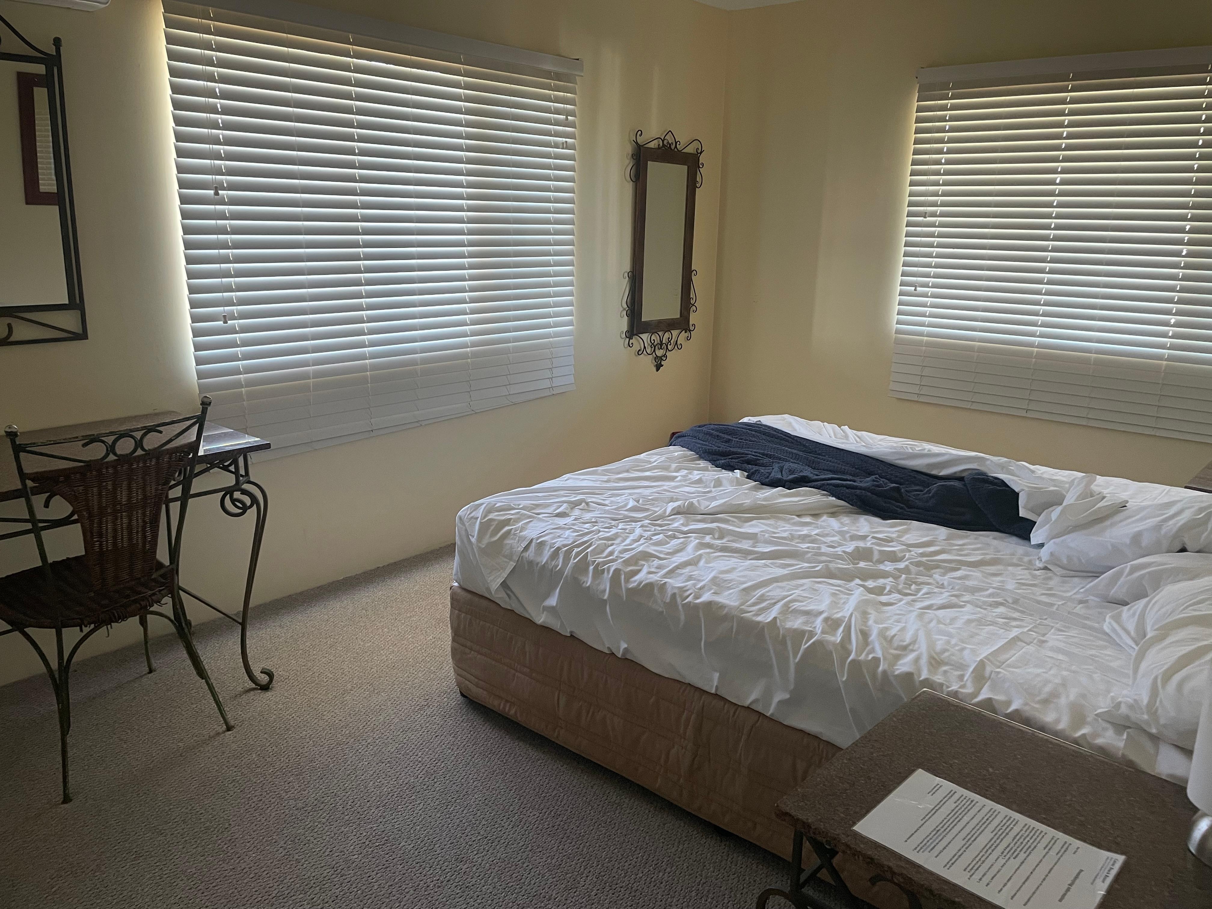Bedroom has a king