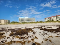 View of Discovery Beach Resort from the beach.