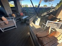 Front of the house fire table area