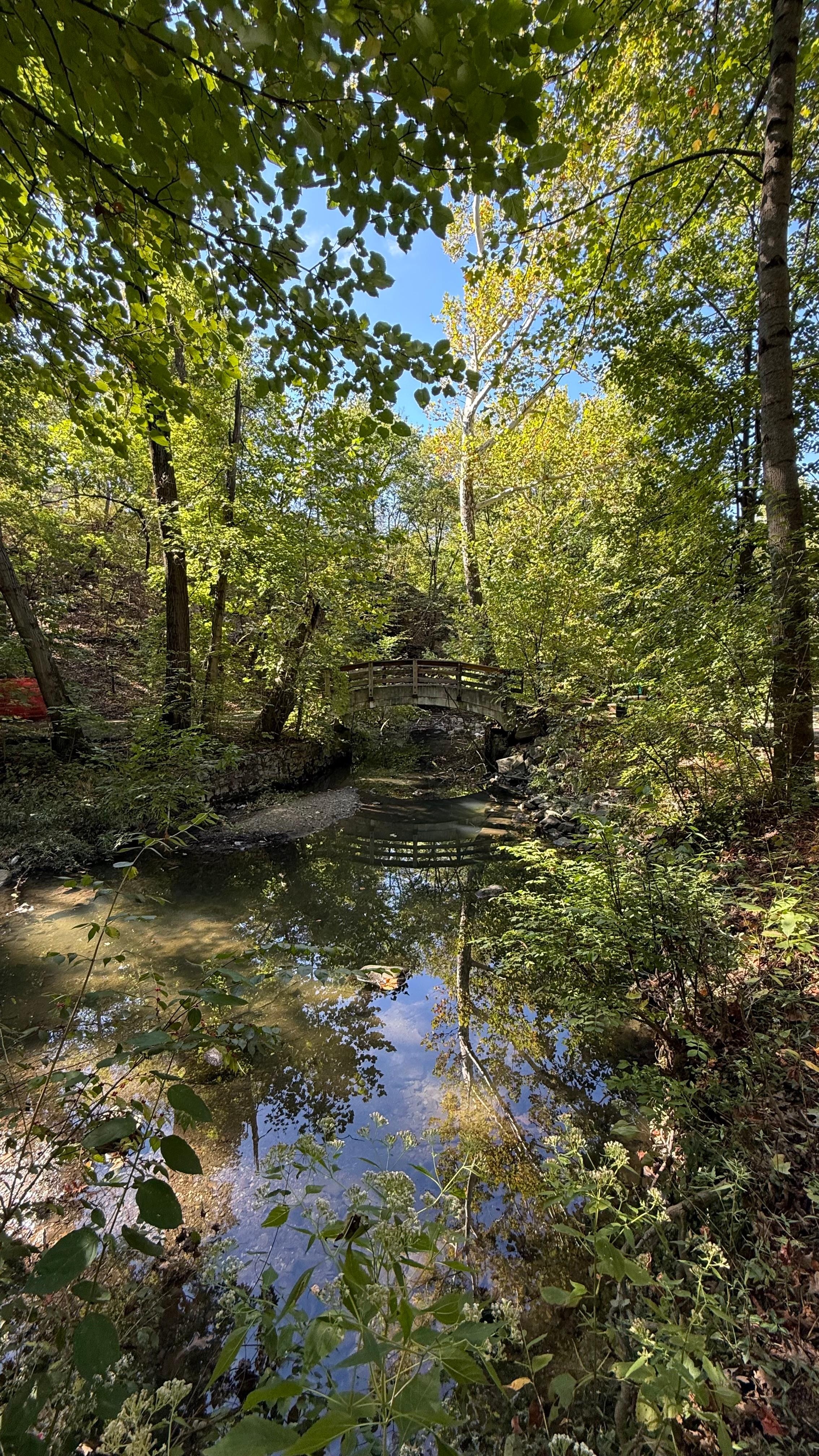Glen Echo in early October. The entrance to Glen Echo park is at the north end of the nearby bridge. 