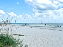 Beach is quick easy walk from condo.