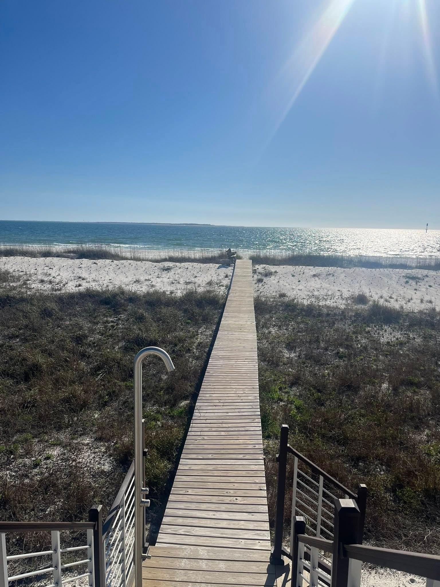 Your very own walk way to the beach. The bench seats were perfect to watch the sunset in the evening.