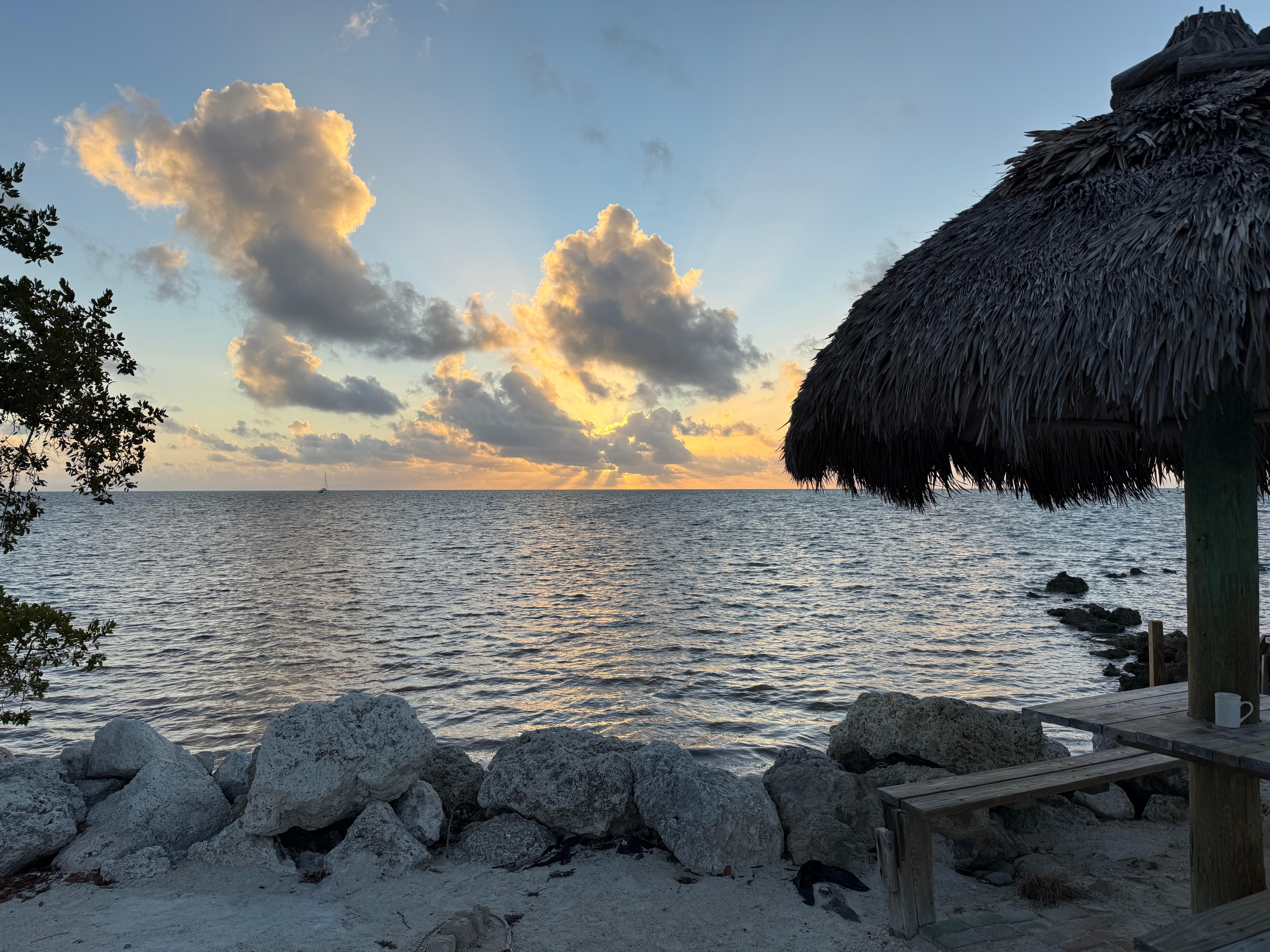 Morning sunrise at condo beach