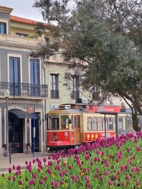 Nostalgie-Tram, Halt direkt vor dem Hotel