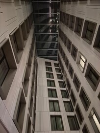 View up to rooms from the bar area