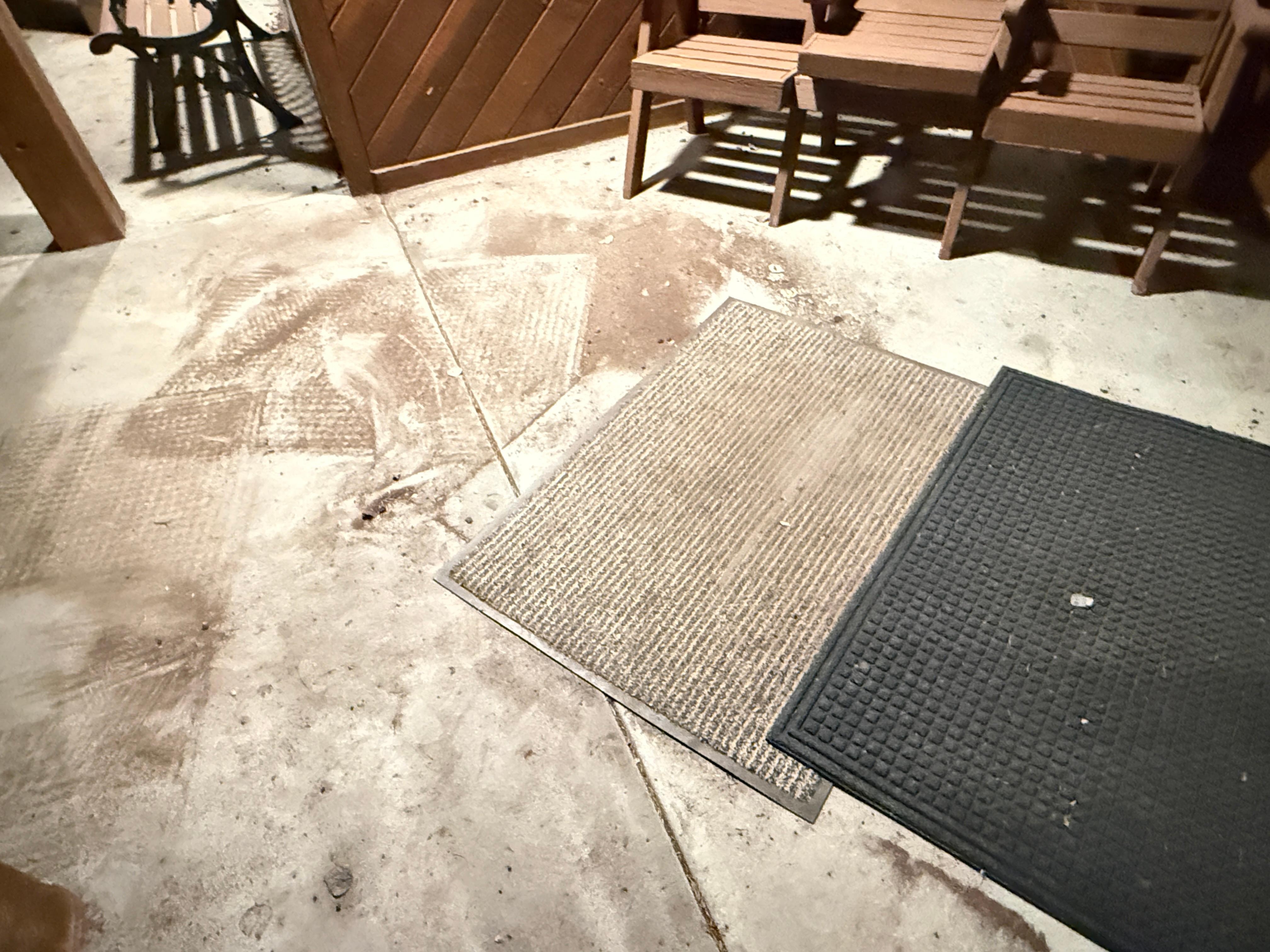 Dirty Sidewalk and rugs!