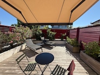 Die private Terrasse unseres Zimmers