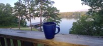 Sunrise with coffee on the porch swing.