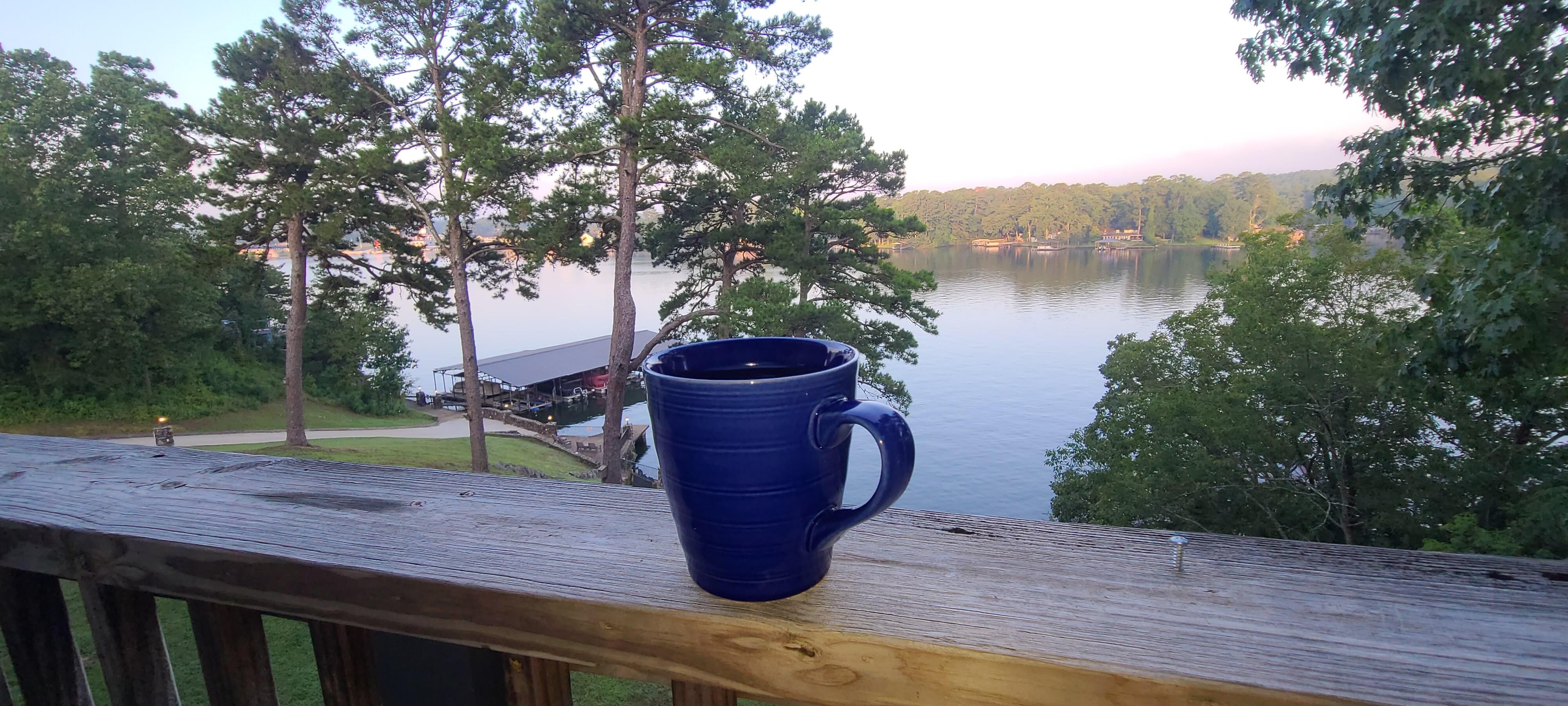 Sunrise with coffee on the porch swing.