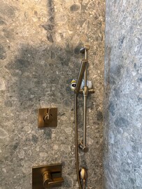 Crushed can in shower