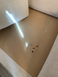 under the couch cushions