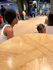 In the lobby waiting on rest of group