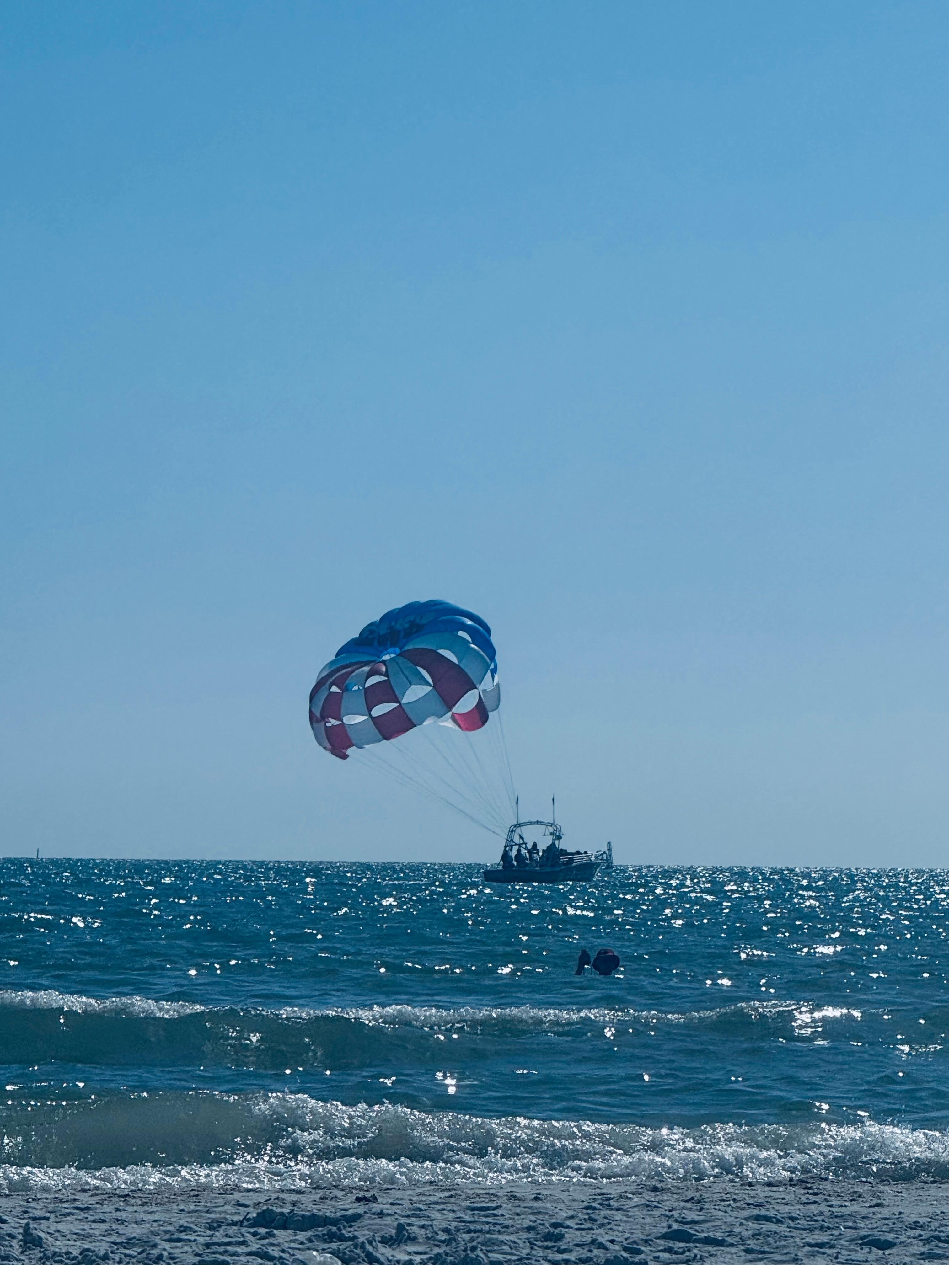 view from beach. parasailing offered onsite.