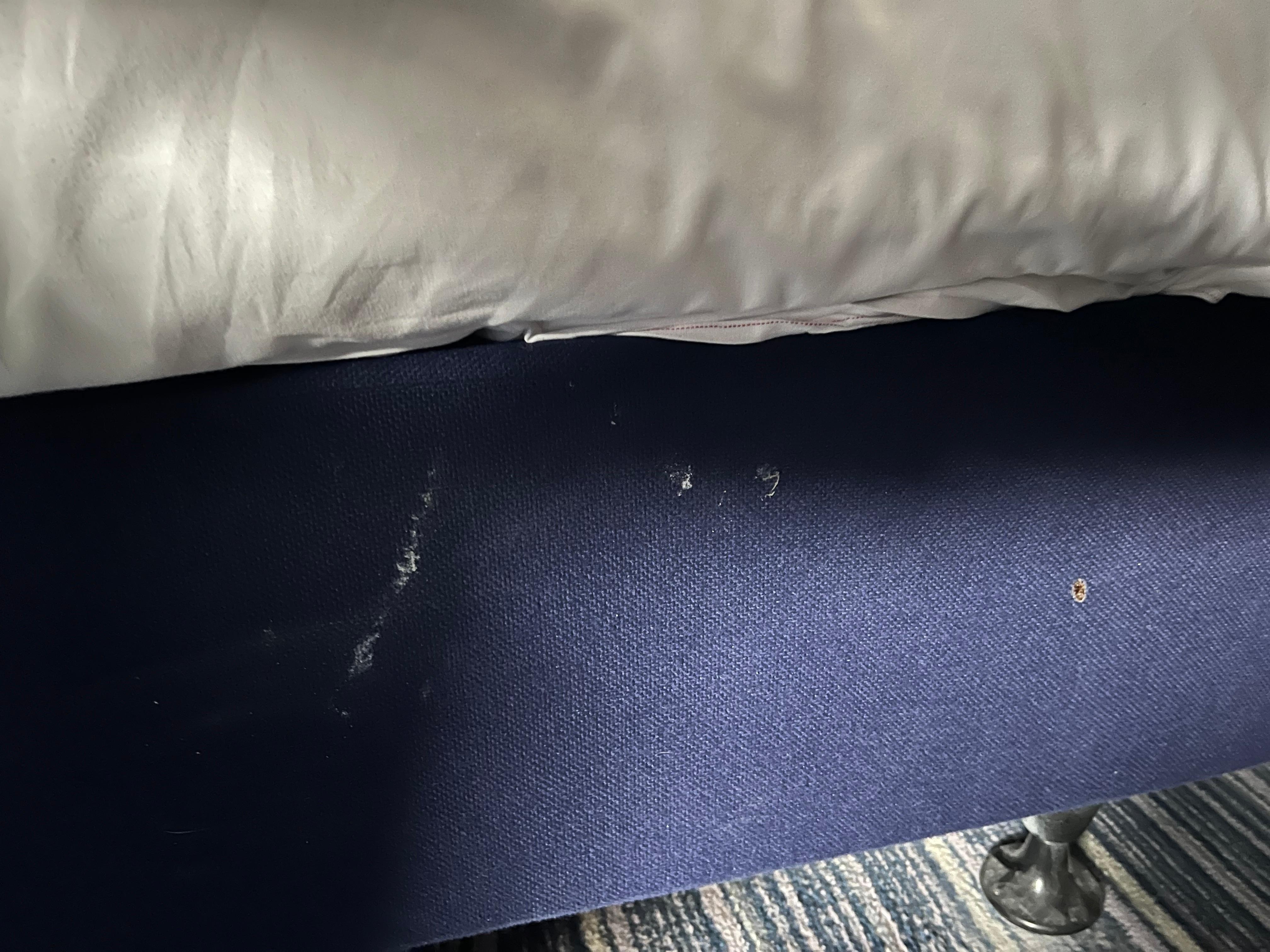 Stain on side of bed base