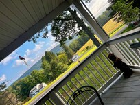 Our perfect place for morning coffee and pre-dinner drinks! We even saw a group of ~10 bucks on the far meadow - one dusk!