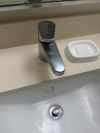 Sink not cleaned before our arrival.