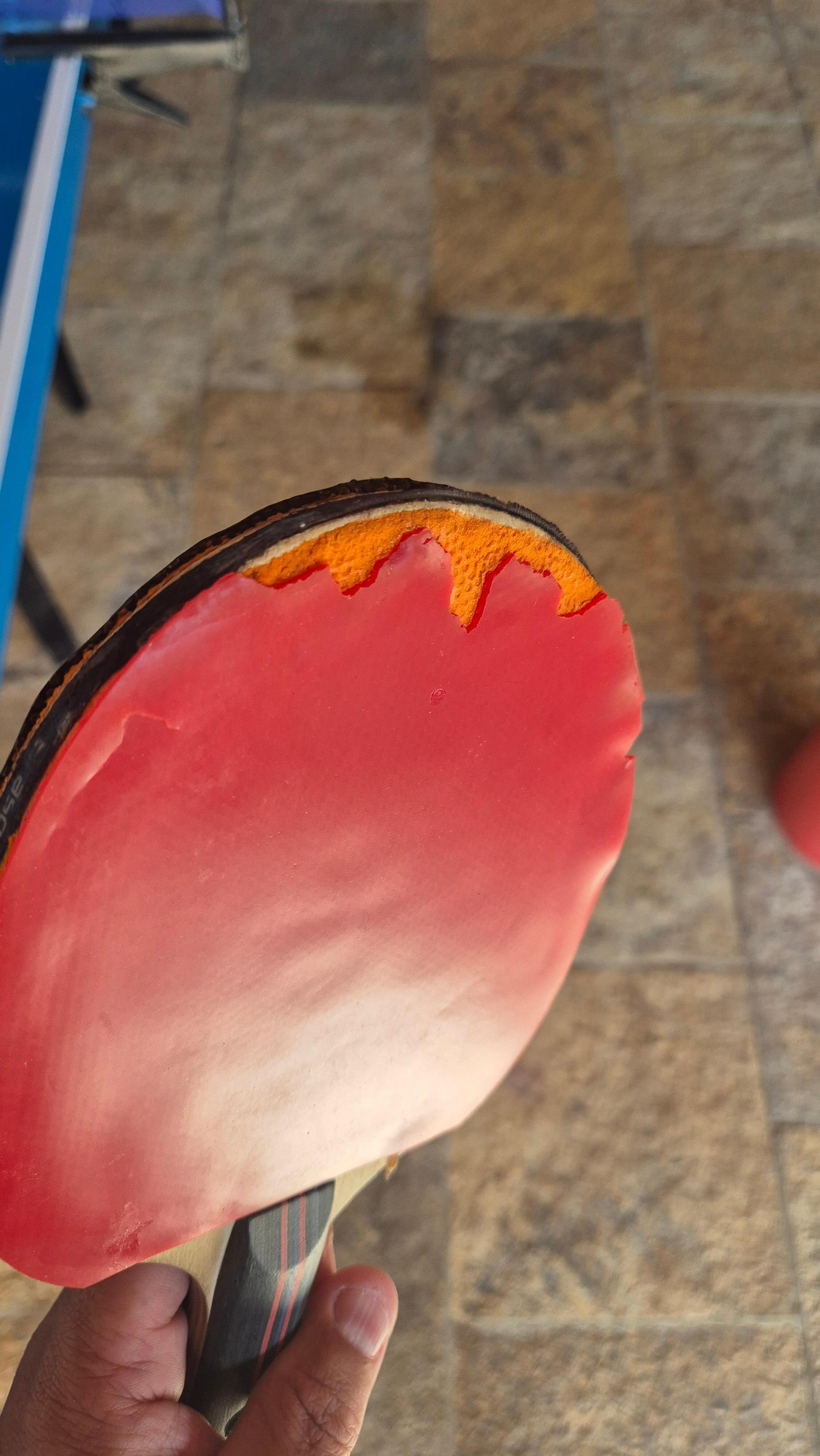 As raquetes de ping-pongs precisam ser trocadas urgentemente