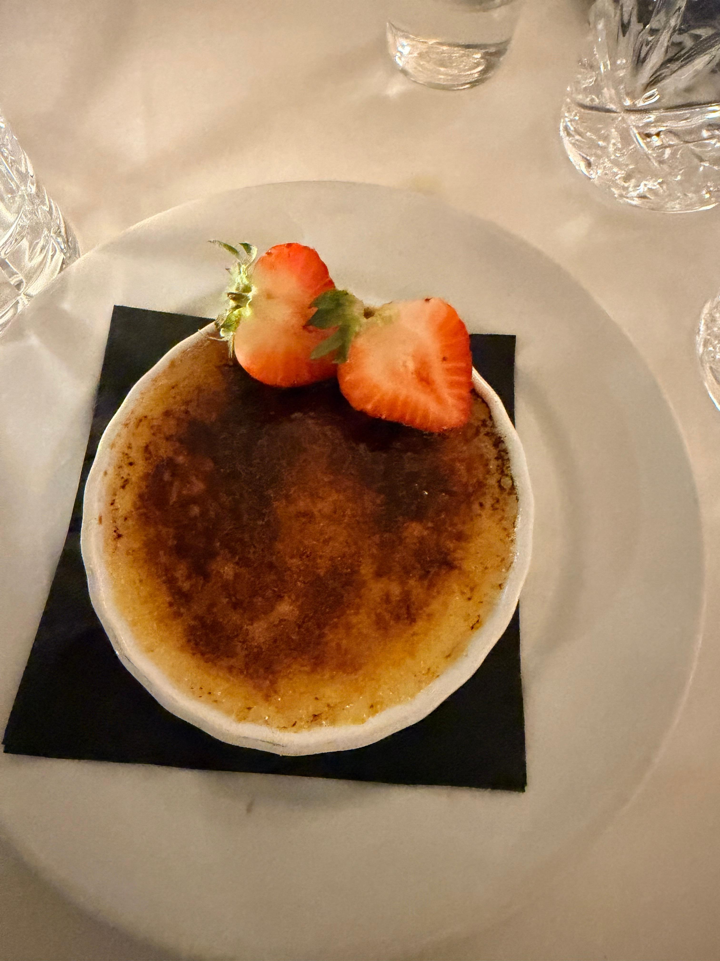 Crème brûlée from the hotel’s restaurant.