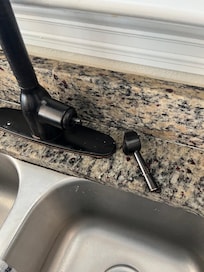 Kitchen faucet handle not attached