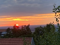 Sonnenuntergang, Blick aus dem Schlafzimmer