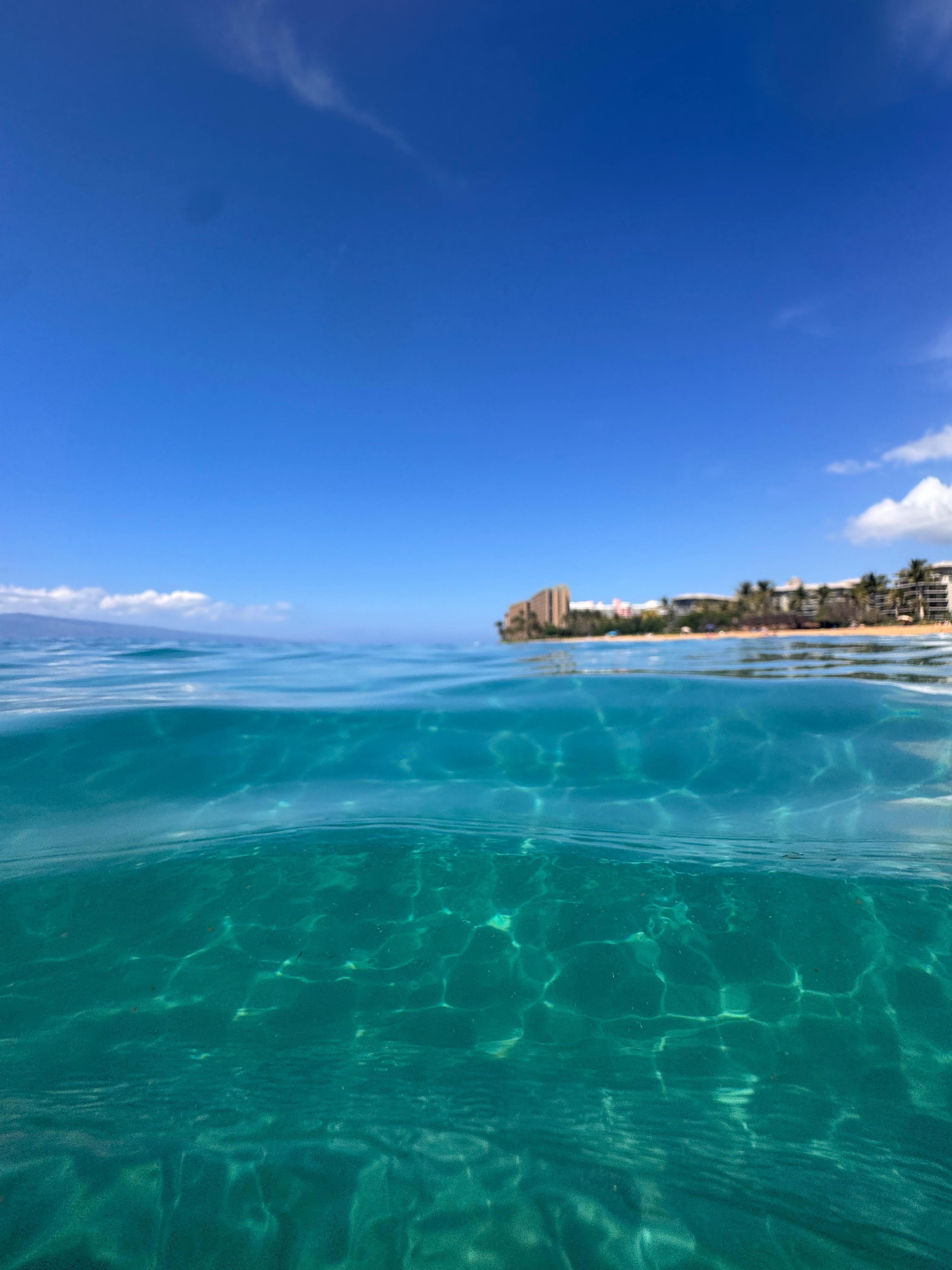 The condo from the water snorkeling out front 