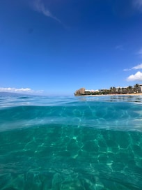 The condo from the water snorkeling out front