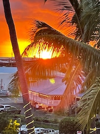 Our 5th floor view from the balcony. Timing IS everything.