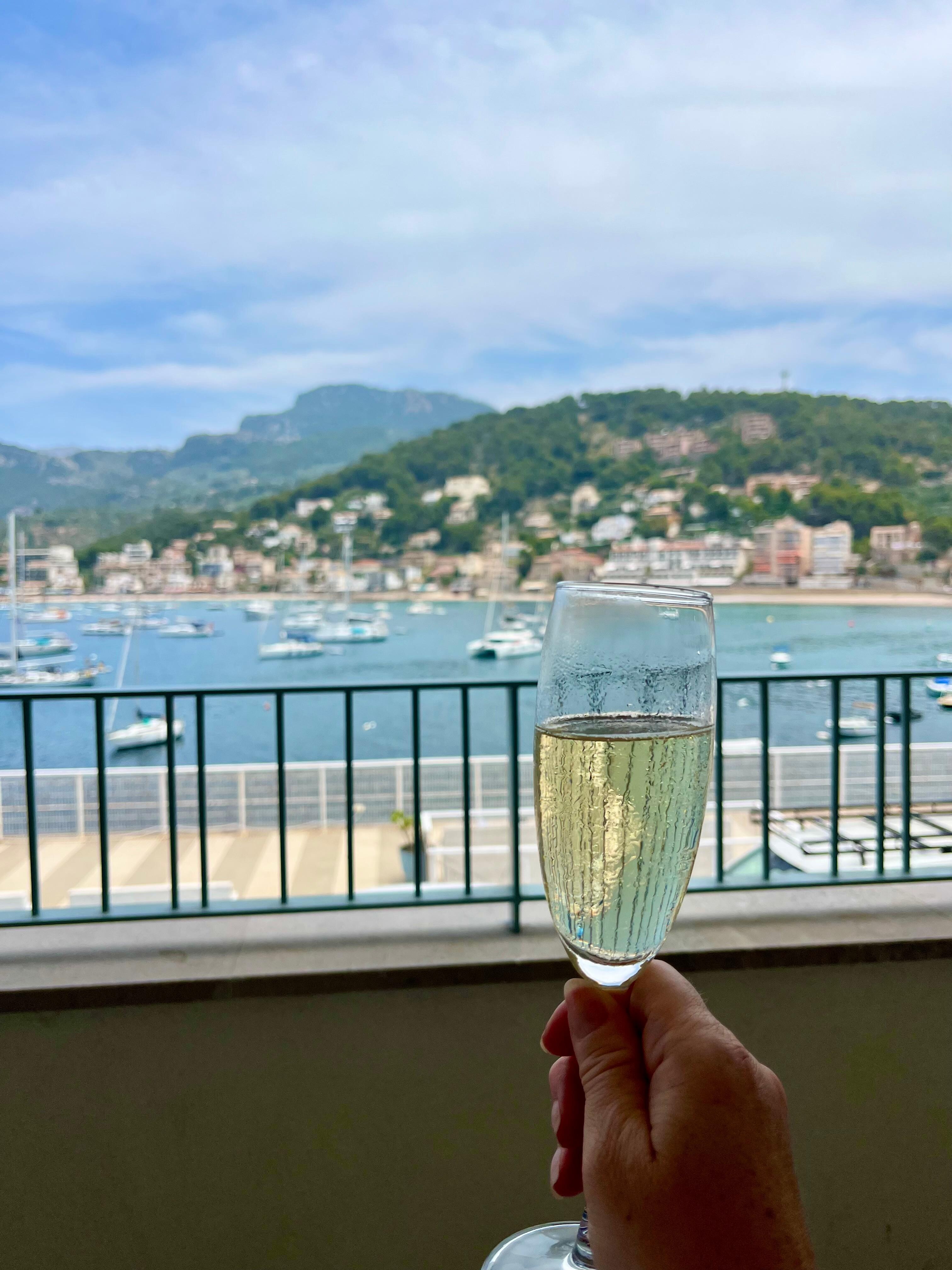 View from our balcony with a free welcome glass of cava