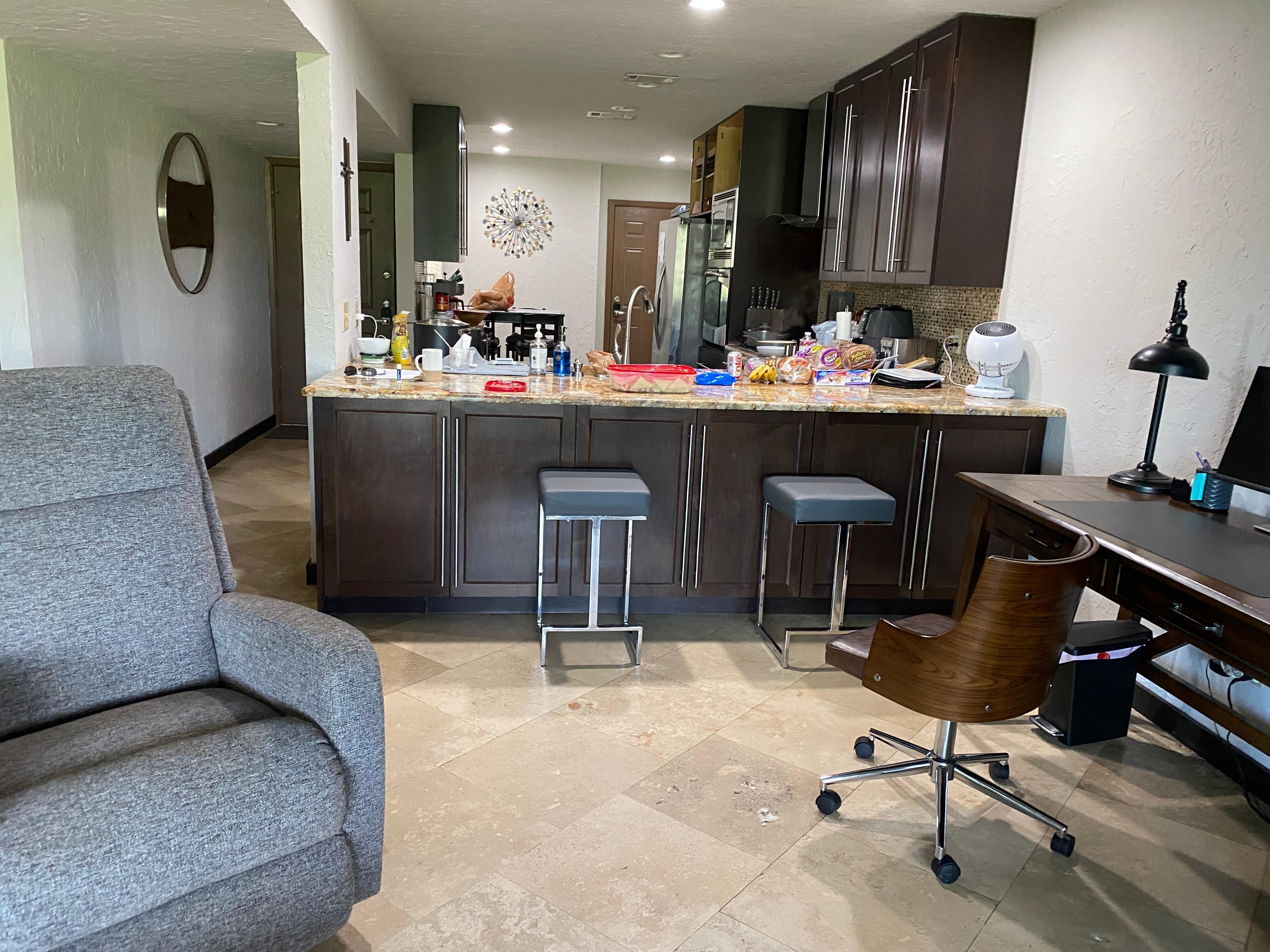 Looking into the kitchen