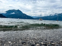 View from steps to lake