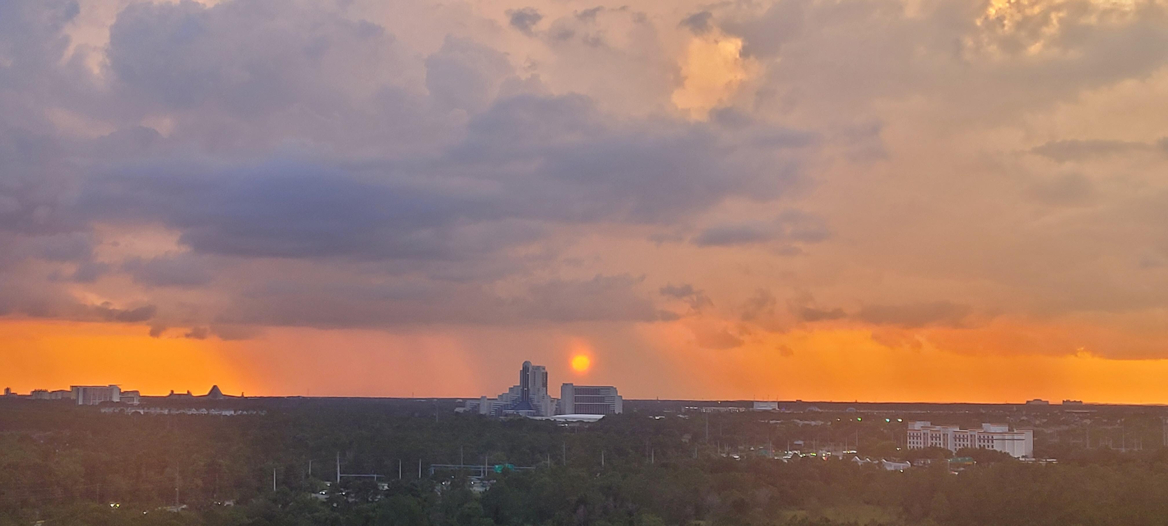 Sunset overlooking Disney.