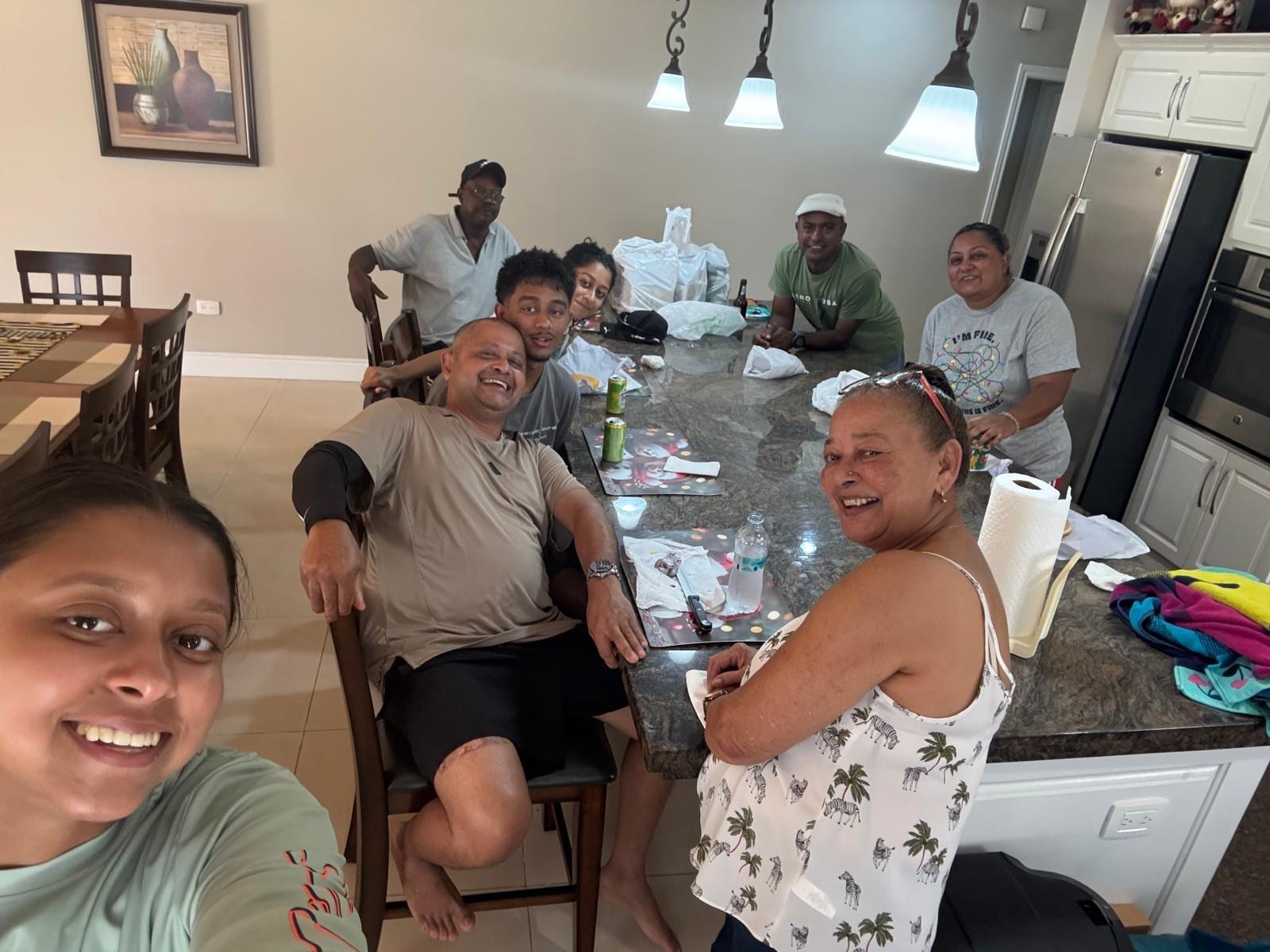 Kitchen was big enough for us all. 