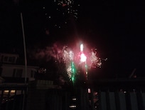 Good view of the fireworks from the pool